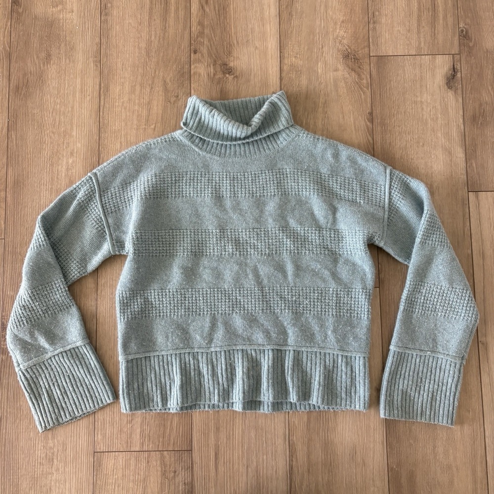 Design 365 Women's 100% Cashmere Boxy Pullover Sweater Small Light‎ Blue